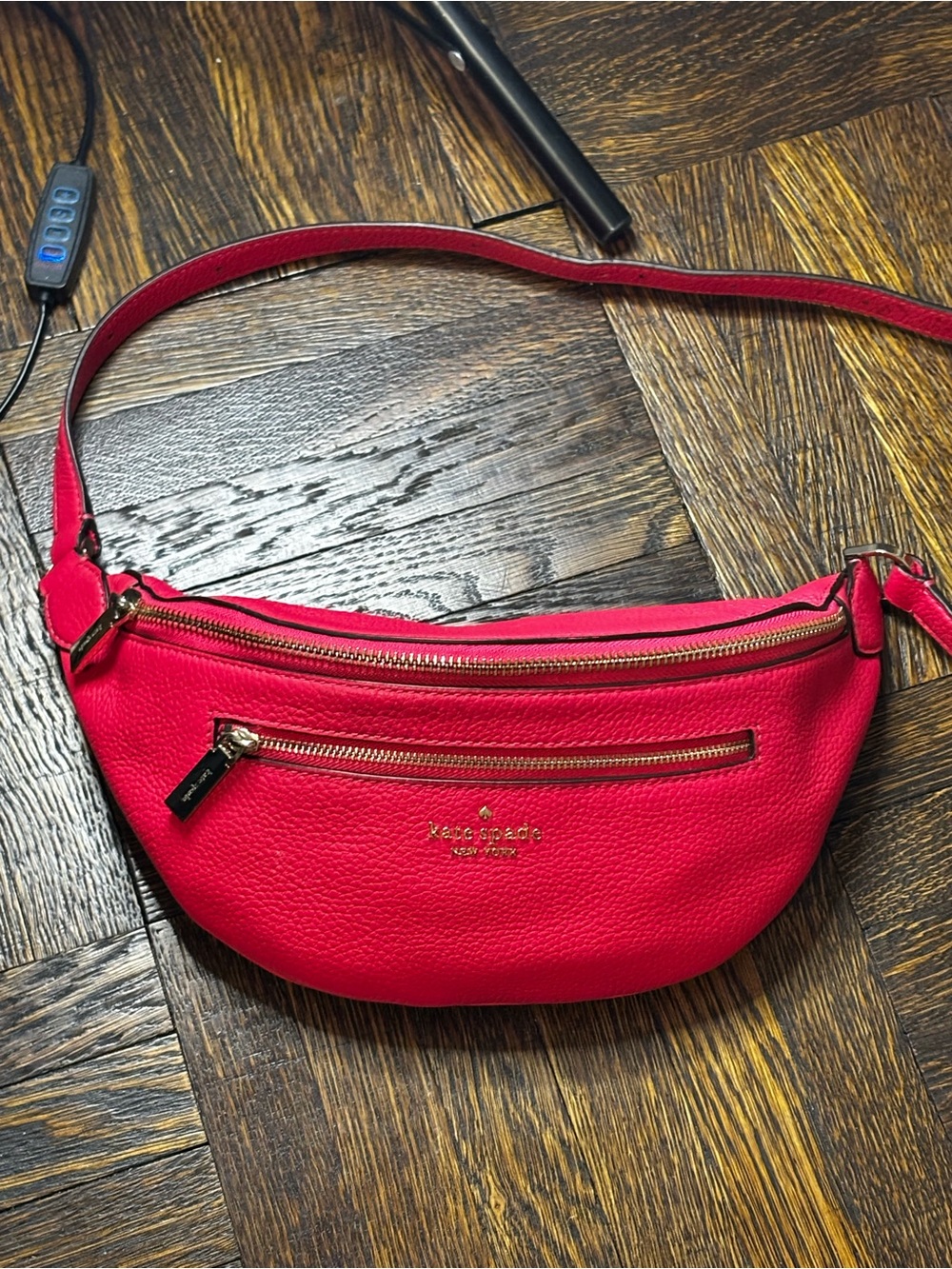 Kate Spade Hot Pink Pebbled Leather Crossbody Belt Bag